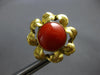 ESTATE LARGE AAA CORAL 18KT YELLOW GOLD 3D FLOWER FUN CLIP ON EARRINGS #28059