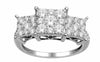 ESTATE WIDE 1.0CT DIAMOND 14KT WHITE GOLD ROUND CLUSTER PAST PRESENT FUTURE RING