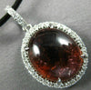 LARGE 9.91CT DIAMOND & AAA CABOCHON TOURMALINE 18KT WHITE GOLD 3D OVAL PENDANT