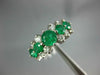 ESTATE 2.08CT DIAMOND & AAA EMERALD 14K WHITE GOLD PYRAMID ANNIVERSARY RING #828