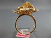 ESTATE LARGE 1.30CT DIAMOND 18KT ROSE GOLD 3D CLASSIC ROSE FLOWER LOVE RING