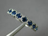 ESTATE .60CT AAA SAPPHIRE 14KT WHITE GOLD 3D 9 STONE WEDDING ANNIVERSARY RING