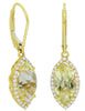 3.96CT DIAMOND & AAA LEMON QUARTZ 14K YELLOW GOLD MARQUISE & ROUND HALO EARRINGS
