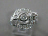 ANTIQUE .40CTW DIAMOND 14K WHITE GOLD FILIGREE BOW CIRCLE COCKTAIL RING #21038
