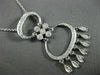 ANTIQUE LARGE .40CT DIAMOND 18KT WHITE GOLD 3D FILIGREE CHANDELIER PENDANT #3029