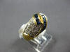 1.20CT DIAMOND & AAA SAPPHIRE 18KT YELLOW GOLD ROUND & BAGUETTE CRISS CROSS RING