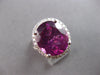 EXTRA LARGE 11.15CT DIAMOND & AAA RHODOLITE 18KT WHITE GOLD OVAL ENGAGEMENT RING