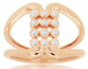 ESTATE WIDE .20CT DIAMOND 14KT ROSE GOLD 3D BEZEL ETOILE TRIANGULAR FUN RING