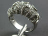 ESTATE WIDE .72CT DIAMOND 14KT WHITE GOLD 3D MULTI ROW BEADED FUNKY COOL RING