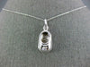 ESTATE .03CT DIAMOND 14KT WHITE GOLD 3D BOW ETOILE BABY GIRL SHOE PENDANT #1721