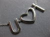 ESTATE .34CT DIAMOND 14KT WHITE GOLD 3D CLASSIC I LOVE YOU HEART LOVE NECKLACE