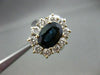 ESTATE LARGE 5.10CT DIAMOND & AAA SAPPHIRE 14KT WHITE GOLD OVAL CLUSTER RING