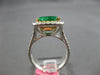 LARGE 6.54CT DIAMOND & AAA EMERALD 18KT 2 TONE GOLD CLASSIC HALO ENGAGEMENT RING