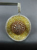 LARGE 14.06CT WHITE FANCY YELLOW & PINK DIAMOND 18KT GOLD FUN HANGING EARRINGS