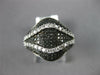 ESTATE WIDE .70CT WHITE & BLACK DIAMOND 14KT WHITE GOLD 3D HAPPY FACE FUN RING