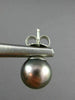 ESTATE AAA GREY TAHITIAN PEARL 14KT WHITE GOLD CLASSIC STUD EARRINGS 8mm #24419