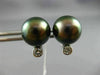 ESTATE .15CT DIAMOND & AAA TAHITIAN PEARL 14K WHITE GOLD 3D ETOILE STUD EARRINGS