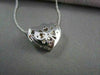 ESTATE LARGE .25CT DIAMOND 18KT WHITE GOLD HEART PENDANT + CHAIN F/G VS #7732