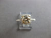 WIDE 1.77CT WHITE & FANCY YELLOW DIAMOND 18K 2 TONE GOLD 3D HALO ENGAGEMENT RING