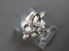 ESTATE .12CT DIAMOND 14K WHITE GOLD 3D CLASSIC LOVE KNOT INFINITY STAR LOVE RING