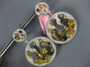 LARGE 12.15CT WHITE & FANCY YELLOW DIAMOND 18KT GOLD 3D GLOBE HANGING EARRINGS