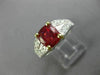 WIDE 1.65CT DIAMOND & AAA CUSHION CUT SPINAL 14K TWO TONE GOLD ENGAGEMENT RING