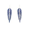 2.33CT DIAMOND & AAA SAPPHIRE 18KT WHITE GOLD 3D MULTI LEAF FUN HANGING EARRINGS