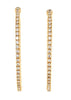 LARGE 1.98CT DIAMOND 18KT YELLOW GOLD 3D ROUND INSIDE OUT HOOP HANGING EARRINGS