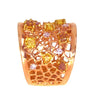 LARGE WHITE & CANARY 2.01CT DIAMOND 18KT YELLOW & ROSE GOLD MULTI SHAPE FUN RING