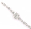 LARGE 4.23CT DIAMOND 18K WHITE GOLD ROUND BAGUETTE & PEAR SHAPE CLUSTER BRACELET