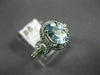 ESTATE 1.28CT DIAMOND & AAA AQUAMARINE 14KT WHITE GOLD FILIGREE ENGAGEMENT RING