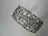ANTIQUE FILIGREE WIDE 4.70CT DIAMOND 18KT BLACK GOLD FLORAL BANGLE ONE OF A KIND