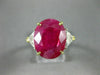 ANTIQUE LARGE 9.97CT DIAMOND & BURMESE RUBY 18KT GOLD & PLATINUM ENGAGEMENT RING