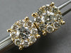 LARGE 1.10CT DIAMOND 14KT YELLOW GOLD ROUND INVISIBLE FOUR PRONG STUD EARRINGS