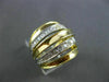 ANTIQUE LARGE .55CT OLD MINE DIAMOND 18KT TWO TONE GOLD 3D MULTI ROW RING #1372