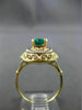 ANTIQUE LARGE .70CT AAA EMERALD 14K TWO TONE GOLD FILIGREE SOLITAIRE RING #20251