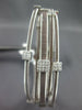 WIDE .90CT DIAMOND 14KT WHITE GOLD MULTI ROW MESH FLEXIBLE CUFF BANGLE BRACELET