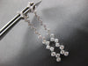 ESTATE 1.50CT DIAMOND 18K WHITE GOLD CRISS CROSS CHANDELIER FUN HANGING EARRINGS