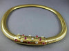 ANTIQUE 1.0CT OLD MINE DIAMOND RUBY 14K YELLOW GOLD SNAKE TUBAGOS NECKLACE #2295