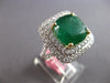 EXTRA LARGE 7.75CT DIAMOND & AAA EMERALD 18K 2 TONE GOLD CUSHION ENGAGEMENT RING