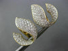 ESTATE EXTRA LARGE 5.39CT DIAMOND 18KT 2 TONE GOLD LEAF CLIP ON EARRINGS #26172