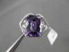 ANTIQUE LARGE 4.36CTW DIAMOND & AAA EXTRA FACET AMETHYST 14KT WHITE GOLD RING
