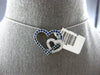 .60CT DIAMOND & AAA SAPPHIRE 14KT WHITE GOLD DOUBLE HEART LOVE FLOATING PENDANT