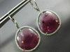 ESTATE 21.67CT DIAMONDS & AAA PINK TOURMALINE 14K WHITE GOLD 3D HANGING EARRINGS
