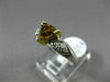 1CT ROUND & TRILLON WHITE & FANCY YELLOW DIAMOND 14KT WHITE GOLD ENGAGEMENT RING
