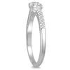 ESTATE .61CT DIAMOND 14K WHITE GOLD CLASSIC ROUND 2 STONE SHARED PRONG LOVE RING