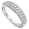 .52CT DIAMOND 18KT WHITE GOLD 3D 3 ROW PAVE SEMI ETERNITY ANNIVERSARY RING BAND