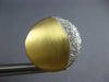 LARGE 1.5CT DIAMOND 18KT 2 TONE GOLD MATTE & SHINY CIRCULAR MOON EARRINGS #27693