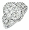 ESTATE 1.05CT ROUND DIAMOND 14K WHITE GOLD 3D CLASSIC OVAL CLUSTER HALO FUN RING