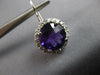 EXTRA LARGE 6.17CT DIAMOND & AAA AMETHYST 14K WHITE GOLD HALO LEVERBACK EARRINGS